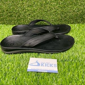 SuperFeet Mens Flip Flops Sandals Thongs Black Size 10